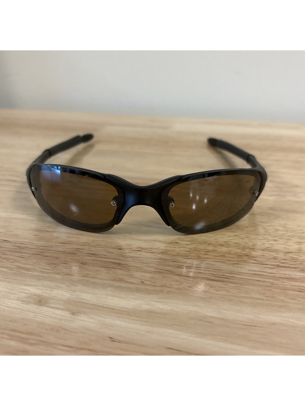 VTG Oakley? Unknown Mdl? Plastic Frame Polarized Brown Black Lenses Y2K Gorpcore